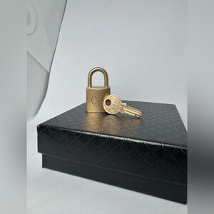 Vintage Louis Vuitton Padlock and Key #202 Gold Tone‎ Authentic Collectible